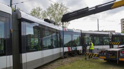 Tramverkeer Schiedam plat na ontsporen tram
