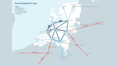 Snelle trein naar Duitsland en binnenlands metrostelsel van treinen