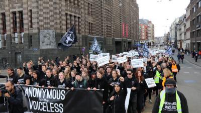 veganisten, demonstratie, dierenleed, industrie 