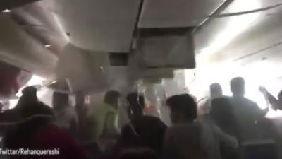 Passagier filmt paniek vliegtuigcrash Dubai