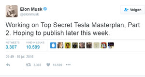 Top secret plan Tesla deze week nog onthuld